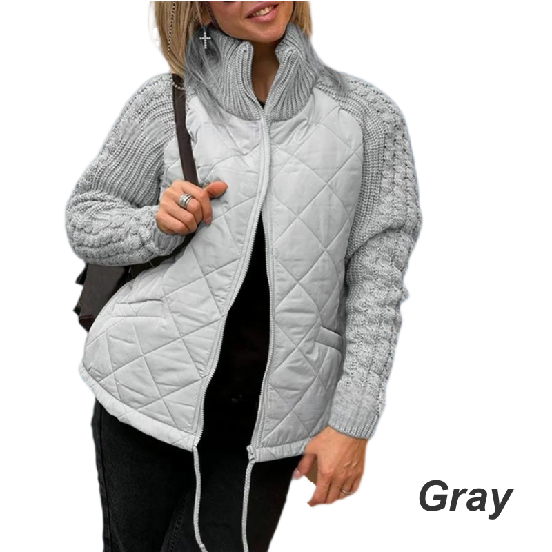 Gabi Knitted Patchwork Puffer Jacket