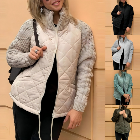 Gabi Knitted Patchwork Puffer Jacket