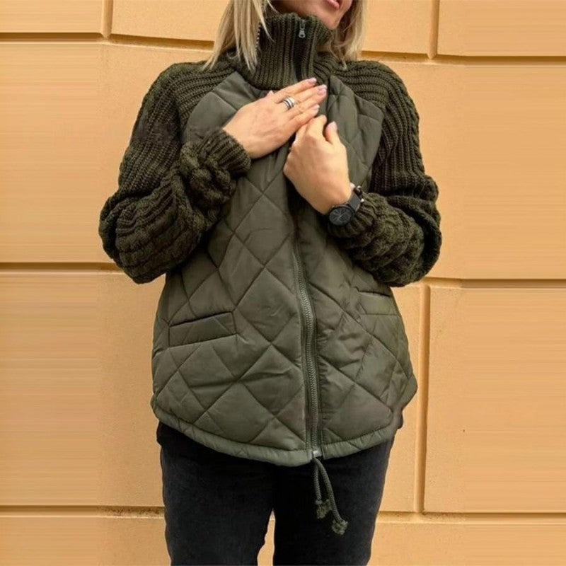 Gabi Knitted Patchwork Puffer Jacket